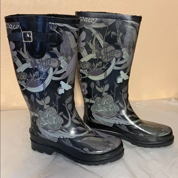 The Sak Signature Tall Rubber Rain Boots Size 6 - Picture 1 of 10